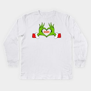 Grinch Heart 2024 Kids Long Sleeve T-Shirt